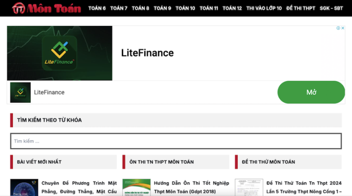 Giới thiệu Website Tổng Hợp Lý Thuyết Toán 12 MonToan.vn