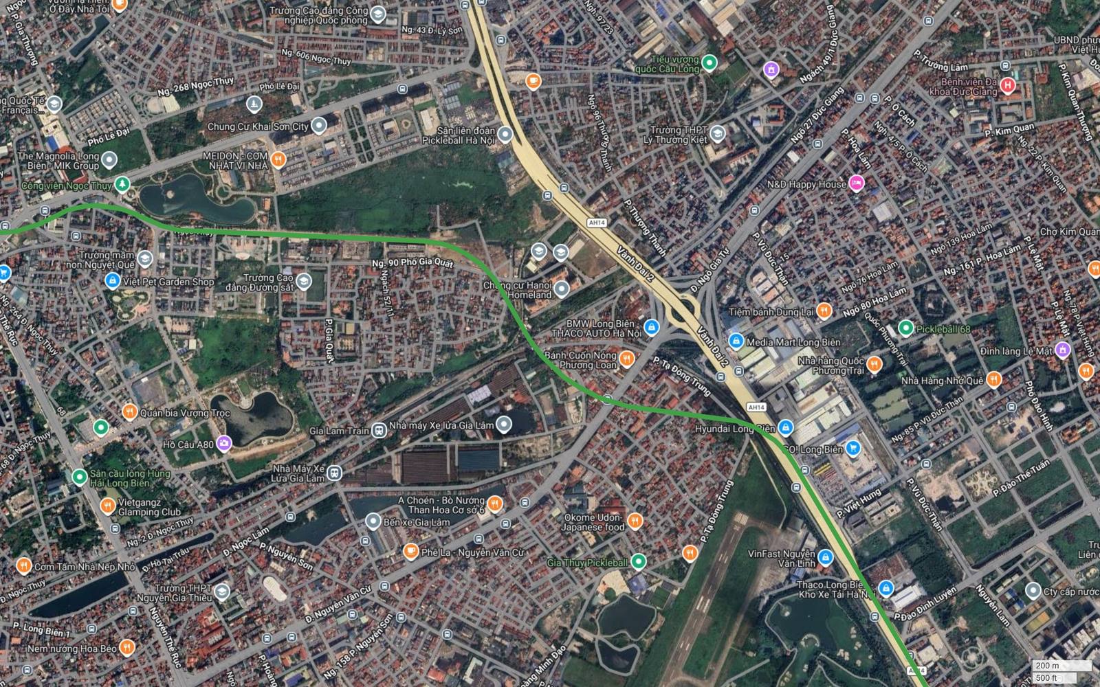 Tuyến metro số 4 Hà Nội cắt Vành đai 2 tại Gia Lâm, cạnh Nhà máy Xe lửa Gia Lâm và ga đường sắt Gia Lâm