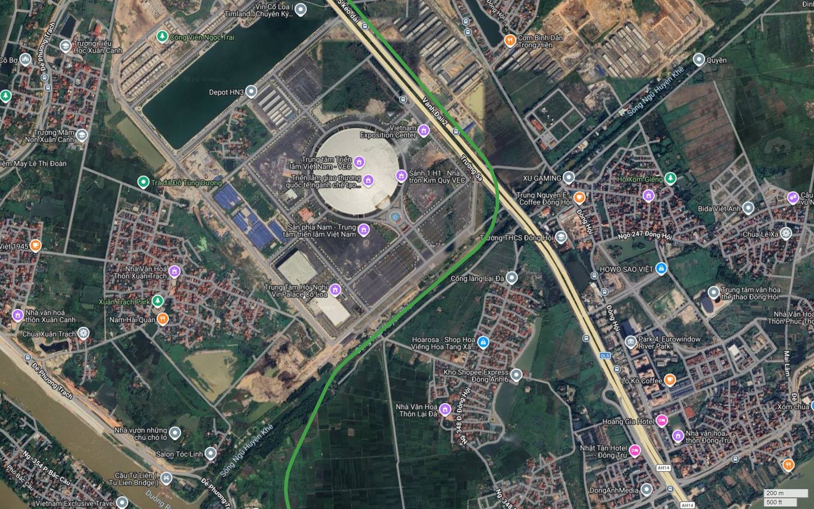 Tuyến metro số 4 Hà Nội đi qua Đông Hội Lai Đà, cạnh Trung tâm Triển lãm Việt Nam VEC và Trung tâm Hội nghị VinPalace Cổ Loa
